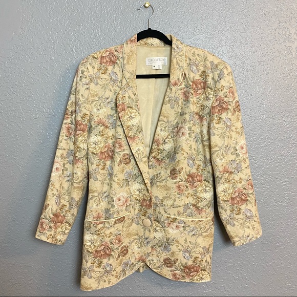 carol antone Jackets & Blazers - VINTAGE CAROL ANTONE FLORAL WOMENS BLAZER {Medium}